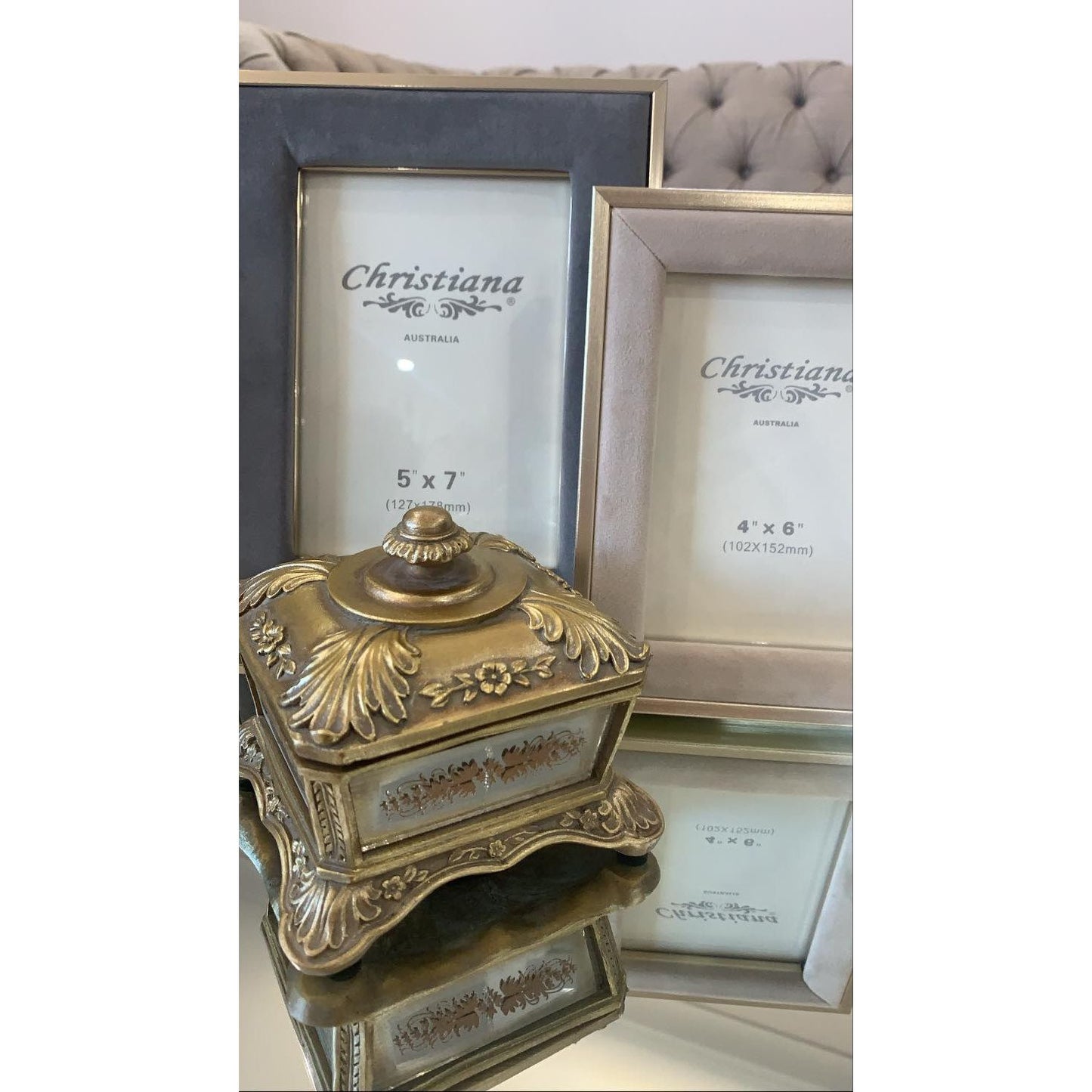 Gold Vintage/Antique Style Trinket/Jewellery Box | Gold Jewellery Box | Antique Jewellery Box | Haus Of Bazar | Sydney