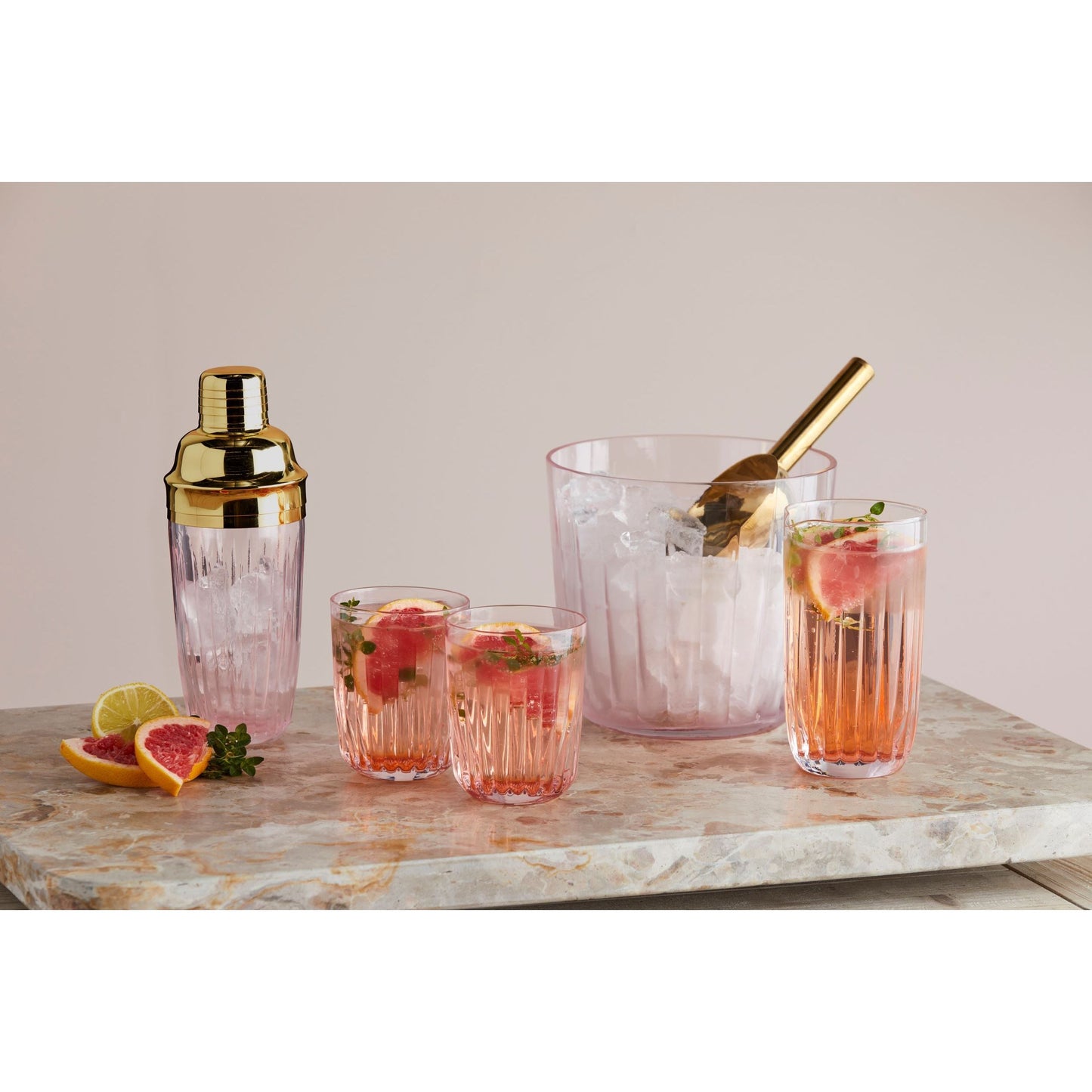 Taste Opaline Mixing Jug with Stirrer Pink/Gold | Pink Glass Jug With Gold Stirrer | Taste Opaline Cocktail Set  | Haus Of Bazar | Sydney